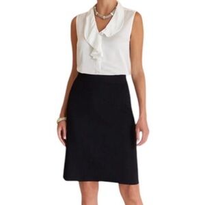 Misook Small Straight Knit Skirt Black Minimalist Staple Office Siren Pull On